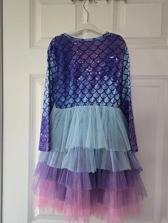Mermaid Scales Layered Tulle Dress Size 5/6 - Picture 3 of 3